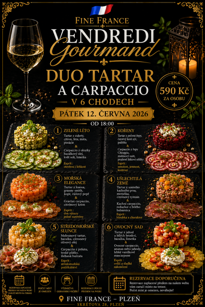 Pátek 12. června: Duo tartar a carpaccio